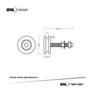 BNL 210243A Bondor Single Wheel and Axle Specifications