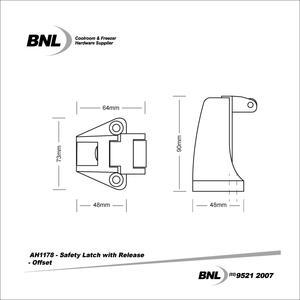 BNL AH1178 Safety Latch Set Offset Strike Specifications