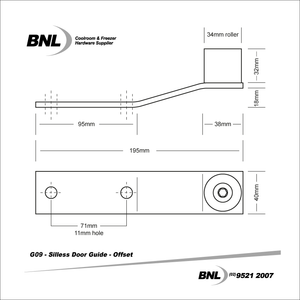 BNL G09 Offset Floor Mount Door Guide Specifications