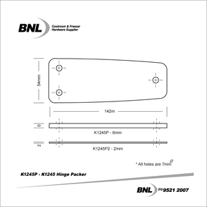 BNL K1245 Kason 1245 Hinge Packer Specifications