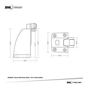 BNL K565008 Kason K56 Strike Specifications