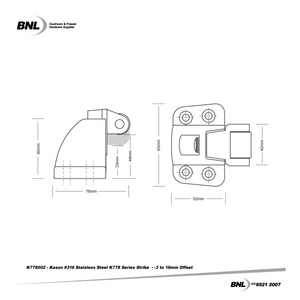 BNL K778002 Kason #316 Stainless Steel Satin Finish Safeguard Strike Specifications