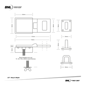 BNL L07 Hasp & Staple Specifications