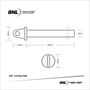 BNL L08 Locking Tube, Release Pin and Key Ring Specifications