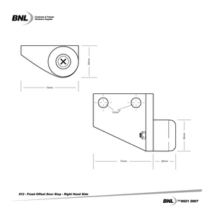 BNL S12R Fixed Offset Door Stop Specifications