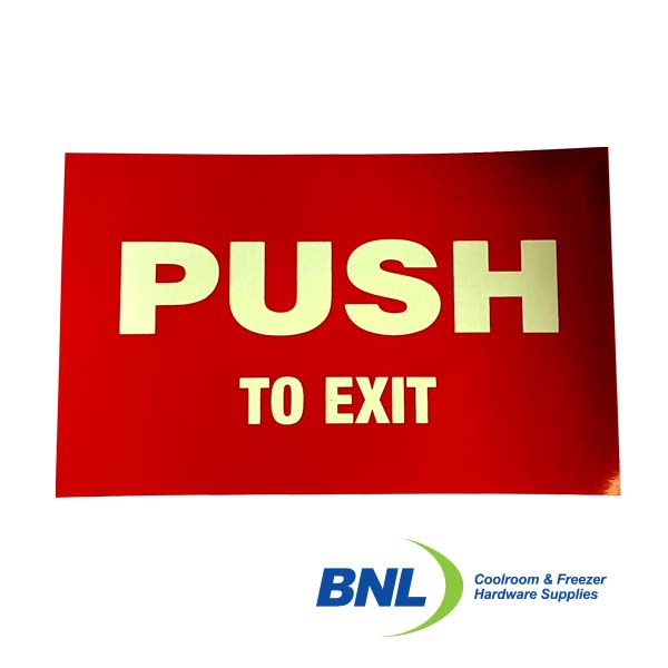 P07P Fluorescent Emergency Sticker - Push to Exit