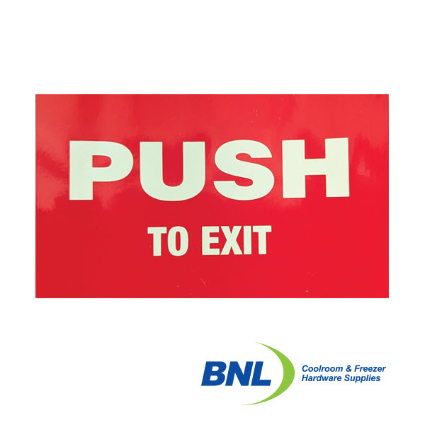 P07P Fluorescent Emergency Sticker - Push to Exit