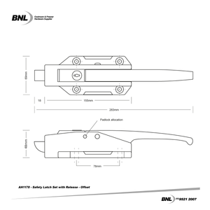 BNL AH1178 Safety Latch Set with Release Specifications