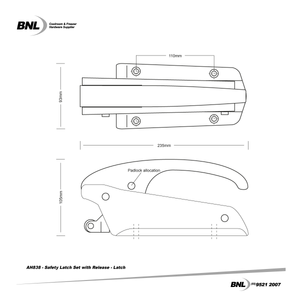 BNL AH838 Safety Latch Specifications