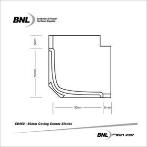 BNL C0450 50mm Coving Corner Block Specifications