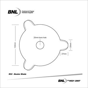 BNL E02 Panel Cutting Beater Blade Specifications