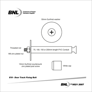BNL E19 Door Track Fixing Bolt Kit Specifications
