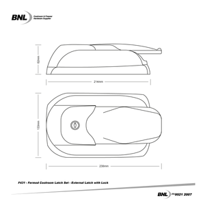 BNL F431 Fermod Coolroom Latch Set with Key Lock Specifications