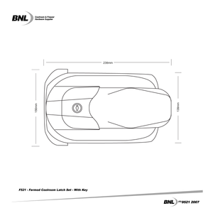 BNL F521 Fermod Coolroom Latch Set with Key Lock External Handle Specifications