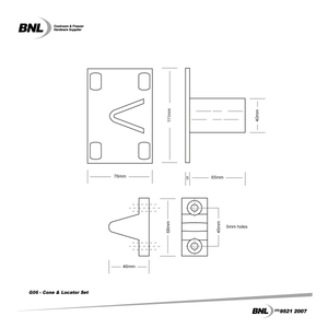 BNL G06 Cone and Locator Set Specifications