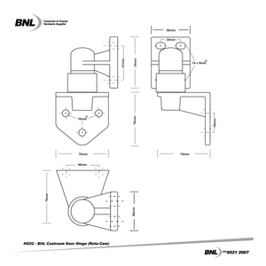 BNL HG02 Coolroom Door Hinge Specifications