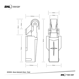 BNL K109304 Flush Kason Hydraulic Closer Specifications