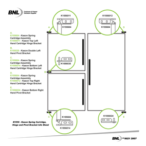 BNL Kason Spring Cartridge and Hinge Bracket Assembly information sheet