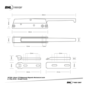 BNL K17206 Kason 172 Edgemount Magnetic-Mechanical Latch and 2 Way Strike Specifications