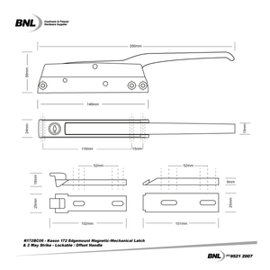 BNL K172BC06 Kason 172 Edgemount Magnetic-Mechanical Latch and 2 Way Strike Specifications
