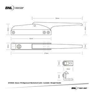 BNL K174C04 Kason 174 Edgemount Mechanical Latch Specifications