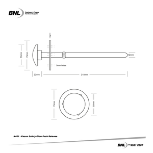 BNL K481 Kason Safety Glow Push Release Specifications