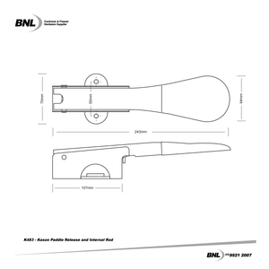 BNL K483 Kason Paddle Release and Internal Release Rod Specifications