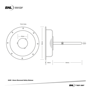 BNL K486 Kason Recessed Safety Release Specifications