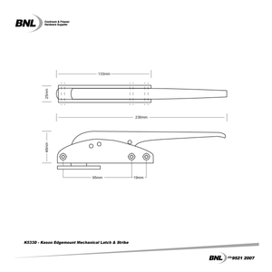 BNL K533D Kason Edgemount Mechanical Latch and Strike Specifications