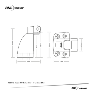 BNL K565005 Kason K56 Strike Specifications