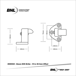 BNL K585002 Kason K58 Strike Specifications