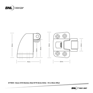 BNL K778003 Kason #316 Stainless Steel Satin Finish Safeguard Strike Specifications