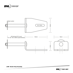 BNL L09B Bondor Large Hasp Specifications