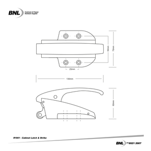BNL R5710 130mm Standard Latch Specifications