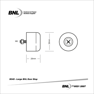 BNL S04S Large Door Stop with screw and nut specifications