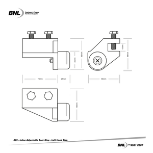 BNL S09 Offset Adjustable Door Stop Specifications