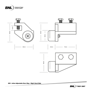 BNL S09 Offset Adjustable Door Stop Specifications