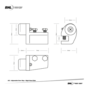 BNL S13R Right Adjustable Door Stop Specifications