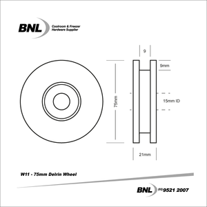 BNL W11 75mm Delrin Wheel Specifications